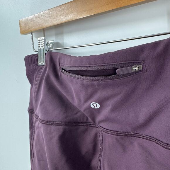 Lululemon Womens Purple High Waist Leggings Nylon Lycra Blend Size 8 - Picture 7 of 8